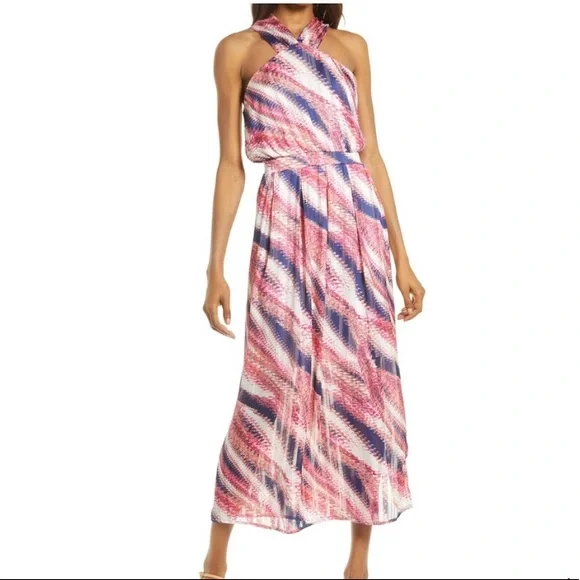 white christmas dresses Printed Spaghetti Strap Sleeveless Maxi Dress Navy / 2XL main image 1